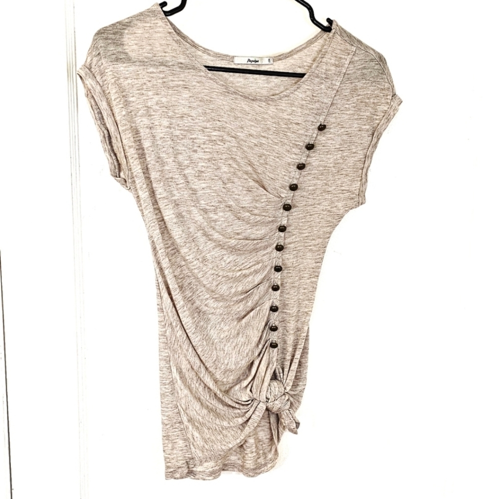 Stylish Ruched Button Blouse - Picture 8 of 8